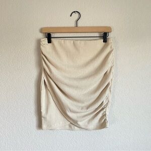 Free people Skirt Womens Small Angie faux wrap tan mini rouched